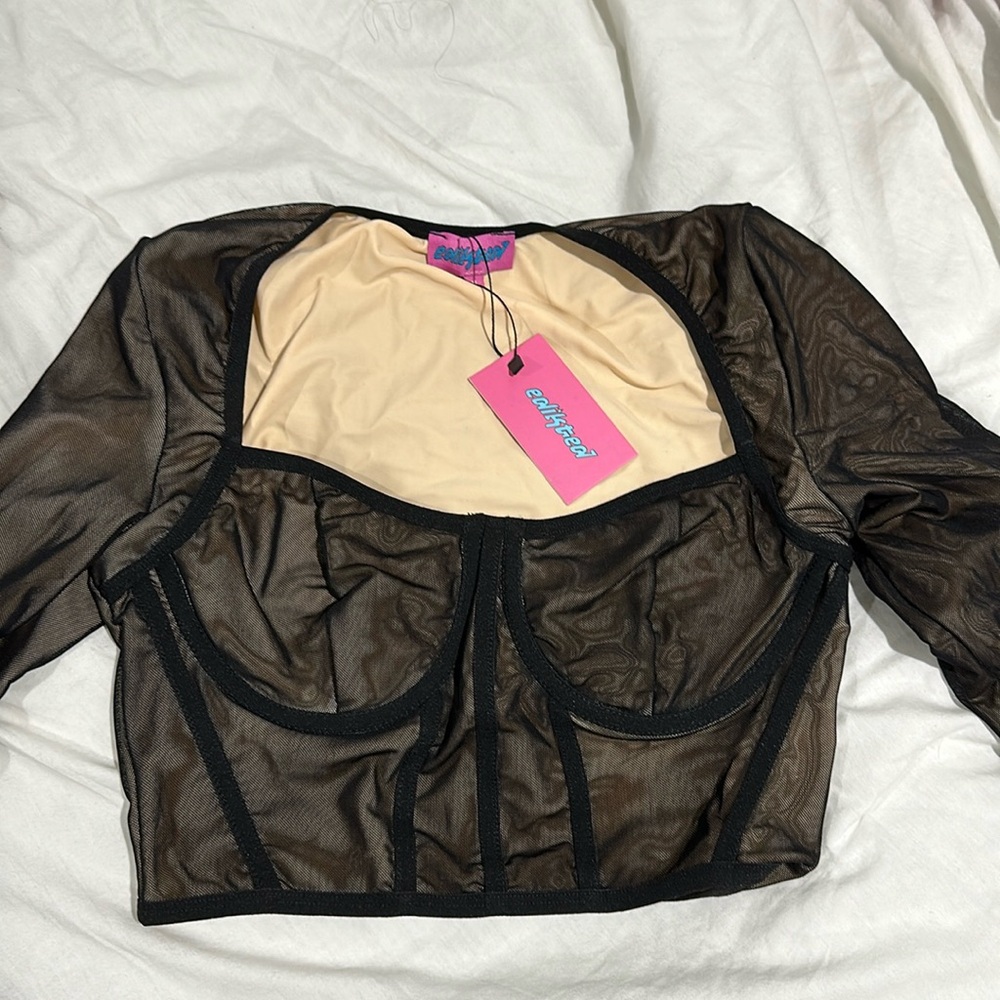 Edikted mesh corset long sleeve